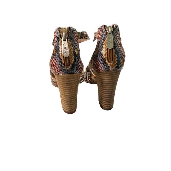 Charles By Charles David Snakeskin Strappy Chunk Heels - Picture 6 of 11